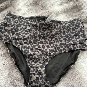 KIAVA Black and Gray Leopard Bikini Bottoms